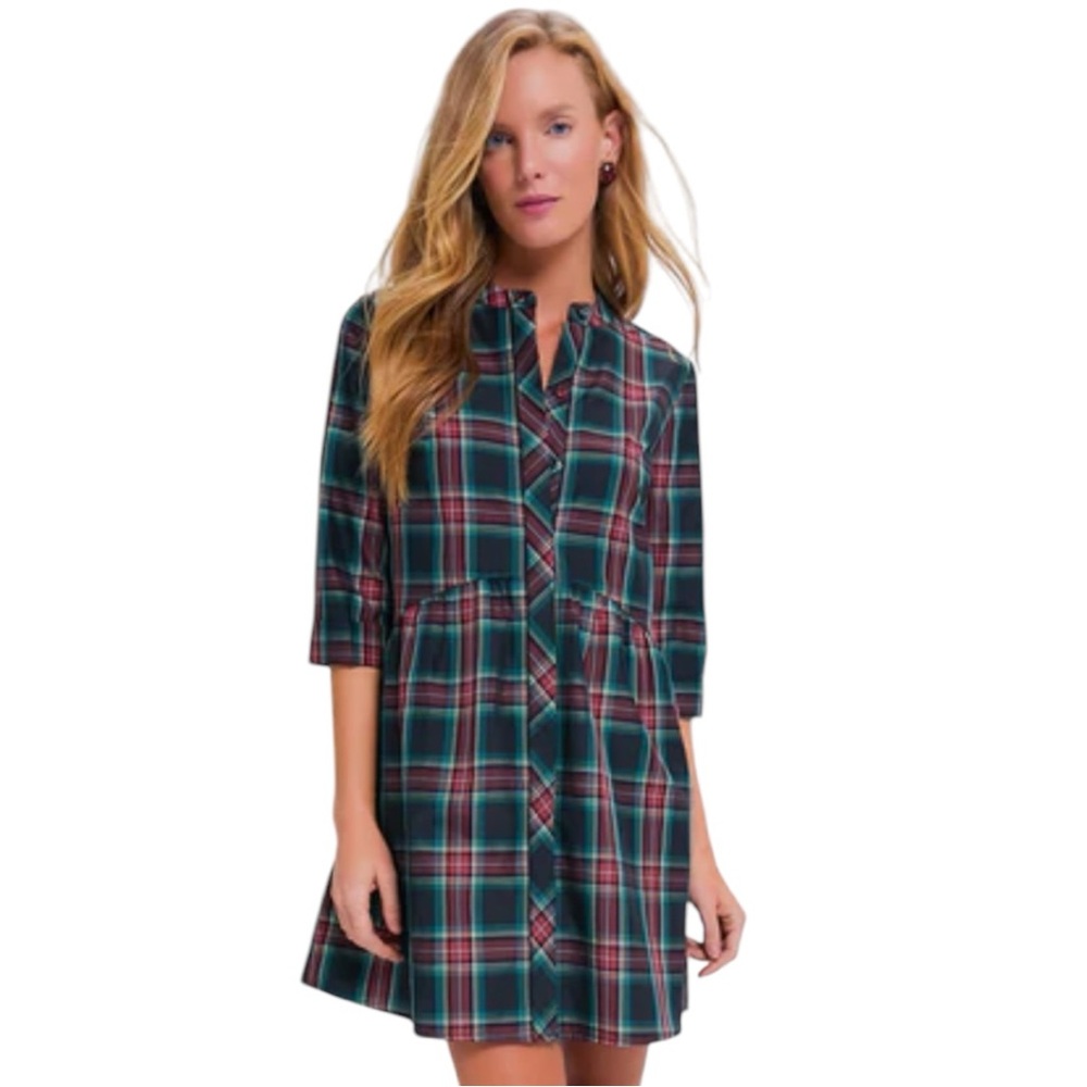 NWT Tuckernuck Highland Tartan Plaid Royal Shirt Dress